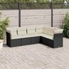 vidaXL Garden Sofa Set Black PE Rattan Large Adjustable Feet