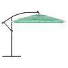 vidaXL Garden Parasol Green Polyester, Steel, Straw Large Tiltable