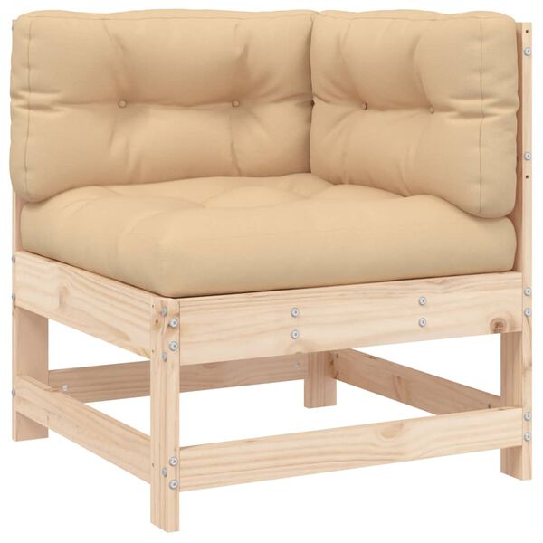 vidaXL Garden Lounge Set Beige Solid pine wood Large Modular