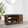 vidaXL Shoe Bench Smoked Oak Engineered wood, metal Large Shoe Bench