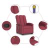 vidaXL Stand Up Massage Recliner Chair Wine Red Fabric, metal, plywood