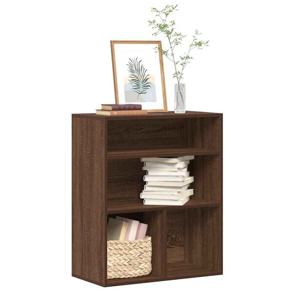 vidaXL Book Cabinet Brown Oak Engineered Wood Medium Book Cabinet
