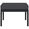 vidaXL Garden Footstool Black and Grey Powder-Coated Steel, Polyester, Foam