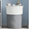 vidaXL Storage Basket Grey and White 100% Cotton Large Collapsible