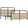 vidaXL Bed Frame Smoked oak Steel, Engineered wood Small Double
