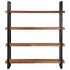vidaXL Bookcase Natural Wood, Black Solid Acacia wood, Iron Large