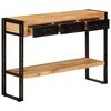 vidaXL Console Table Brown and Black Solid Mango Wood, Iron Medium