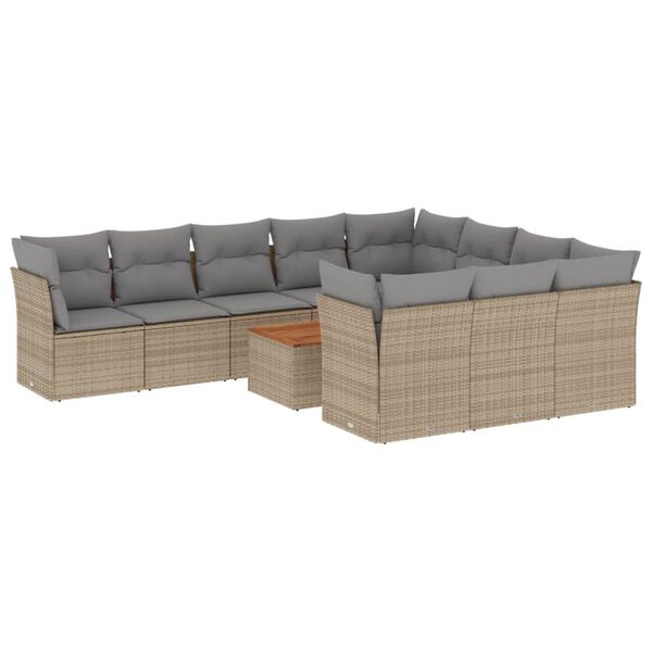 vidaXL Garden Sofa Set Beige, Light Grey