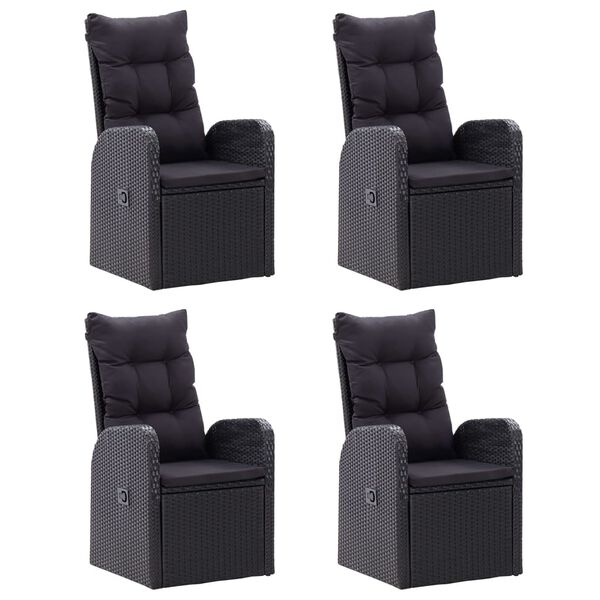 vidaXL 7 Piece Patio Dining Set Black