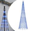 vidaXL LED Christmas Tree on Flagpole 1534 LEDs Blue 196.9"