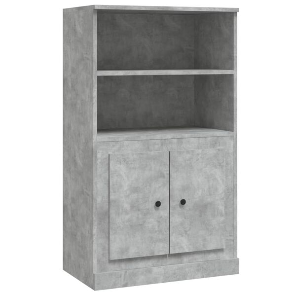 vidaXL Highboard Concrete grey Engineered wood Large Doors Highboard