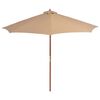 vidaXL Garden Parasol Taupe Laminated bamboo and hardwood, polyester fabric