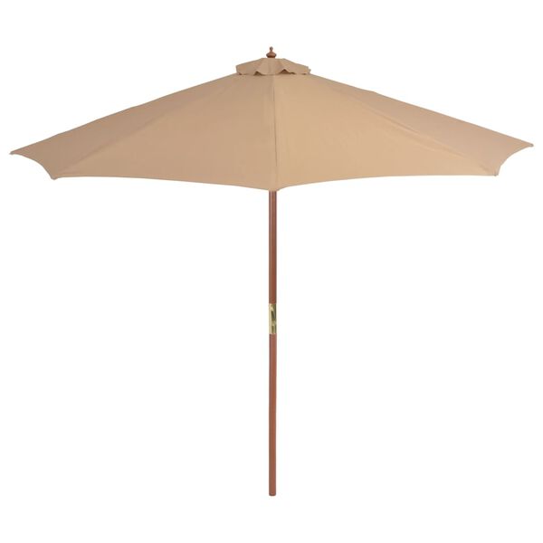 vidaXL Garden Parasol Taupe Laminated bamboo and hardwood, polyester fabric