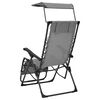 vidaXL Folding Deck Chair Textilene Gray