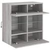 vidaXL TV Wall Cabinet Grey Sonoma Engineered wood, glass TV Wall Cabinet