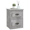 vidaXL Wall-mounted Bedside Cabinet Set of 2 Concrete Grey Engineered wood