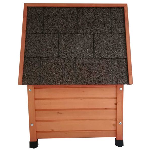 @Pet Cat House Brown Wood and Bitumen 22.4 x 17.7 x 16.9 in