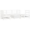 vidaXL Garden Sofa Set White Solid pine wood, Plywood Medium Modular