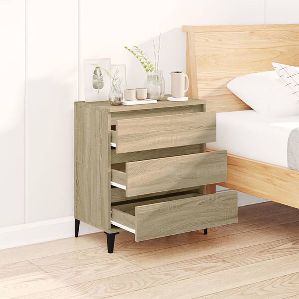 vidaXL Sideboard Sonoma Oak Engineered wood, metal Medium Sideboard