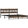 vidaXL Bed Frame Smoked Oak Steel, Engineered Wood Full Bed Frame