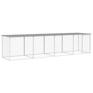 vidaXL Chicken Cage with Roof Light Gray 158.7"x38.6"x35.4" Galvanized Steel