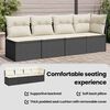 vidaXL Garden Sofa Black, Cream White