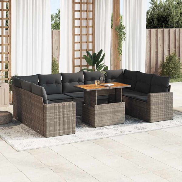 vidaXL Garden Sofa Set Grey
