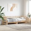 vidaXL Day Bed Natural Pine Solid Pine Wood Standard Pull-Out Day Bed