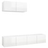 vidaXL TV Cabinet Set of 3 High gloss white Engineered wood Medium