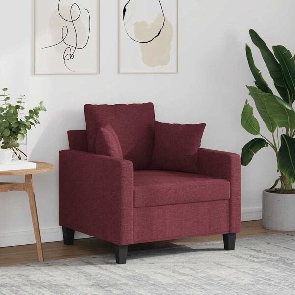 vidaXL Sofa Chair Wine Red Fabric: 100% polyester, Metal, Textilene, Foam