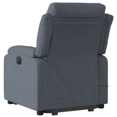 vidaXL Stand up Massage Recliner Chair Dark Gray Velvet