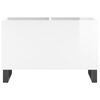 vidaXL Record Cabinet Glossy White Engineered wood, Iron Medium