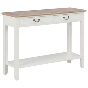 vidaXL Console Table White and natural wood color