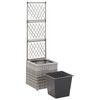 vidaXL Raised Bed Grey Poly rattan, plastic 11.8 in Planters