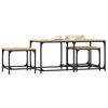 vidaXL Nesting Coffee Table Set of 3 Sonoma oak Engineered wood, metal