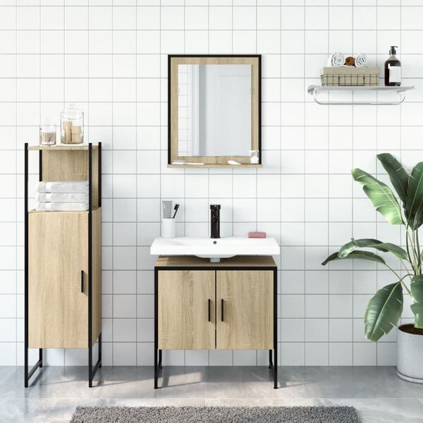 vidaXL Bathroom Cabinet Set Sonoma oak