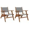 vidaXL Garden Chair Brown and Black Solid Acacia wood, poly rattan