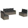 vidaXL Garden Sofa Set Grey, Dark Grey PE Rattan, Powder-Coated Steel