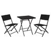 ProGarden Garden Furniture Set Black Polypropylene Compact Foldable