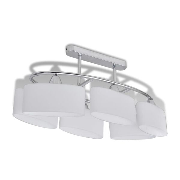 vidaXL Ceiling Lamp Set of 2 Chrome, White Metal, Glass Medium