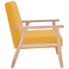 vidaXL Armchair Yellow Polyester and Wood Single Armchair Rectangular