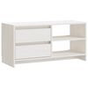 vidaXL TV Cabinet White Solid Pinewood Medium TV Cabinet Rectangular
