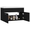 vidaXL Sink Cabinet With Basin Black Engineered wood, Ceramic Medium