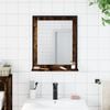 vidaXL Bathroom Mirror Smoked Oak Engineered Wood Medium Wall Mounting