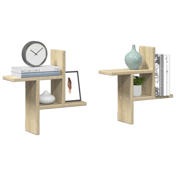 vidaXL Wall Shelf Sonoma Oak Engineered Wood Standard Wall Mounting