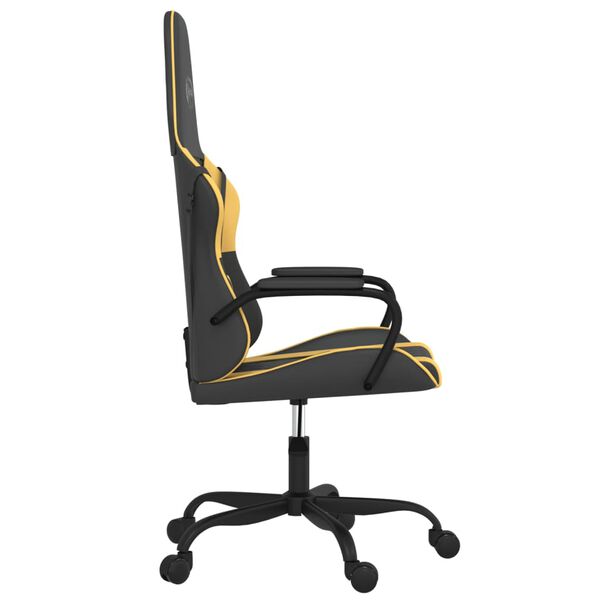 vidaXL Gaming Chair Black and Gold Faux leather, metal, plywood Adjustable