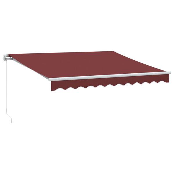 vidaXL Retractable Awning Burgundy Aluminum 118.1 x 98.4 in