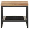 vidaXL Side Table Brown, Black Solid acacia wood, Powder-coated iron