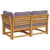 vidaXL Garden Lounge Set Wooden color with dark grey cushions