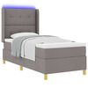 vidaXL Box Spring Bed with Mattress Taupe 39.4" x 78.7" fabric
